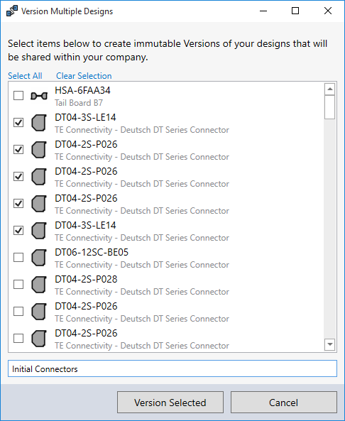 Multi-Version Dialog