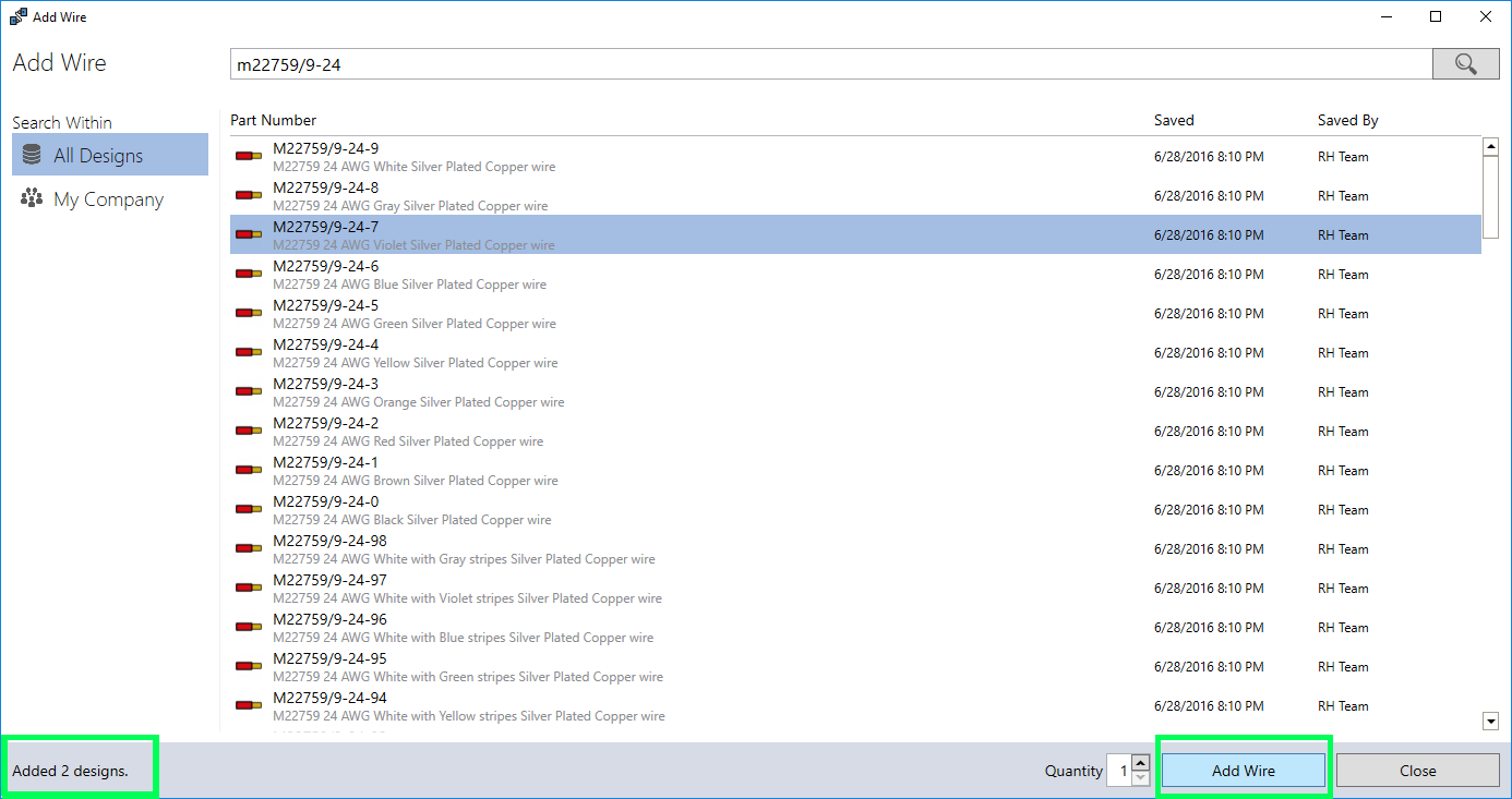 Add Multiple Designs Enhancement