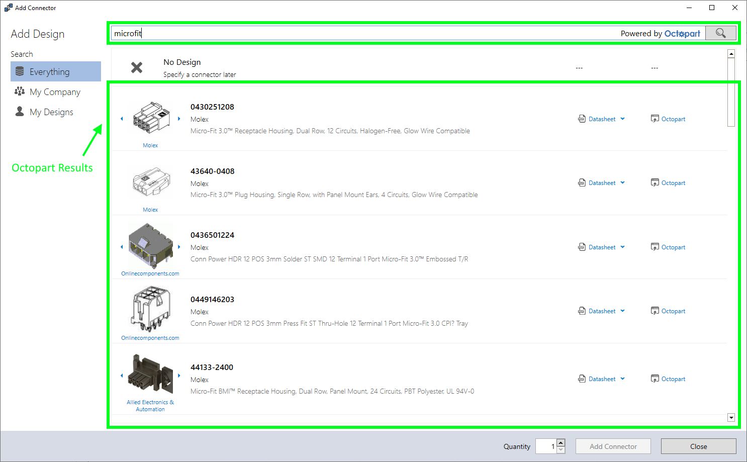 New Library - Powered by Octopart!