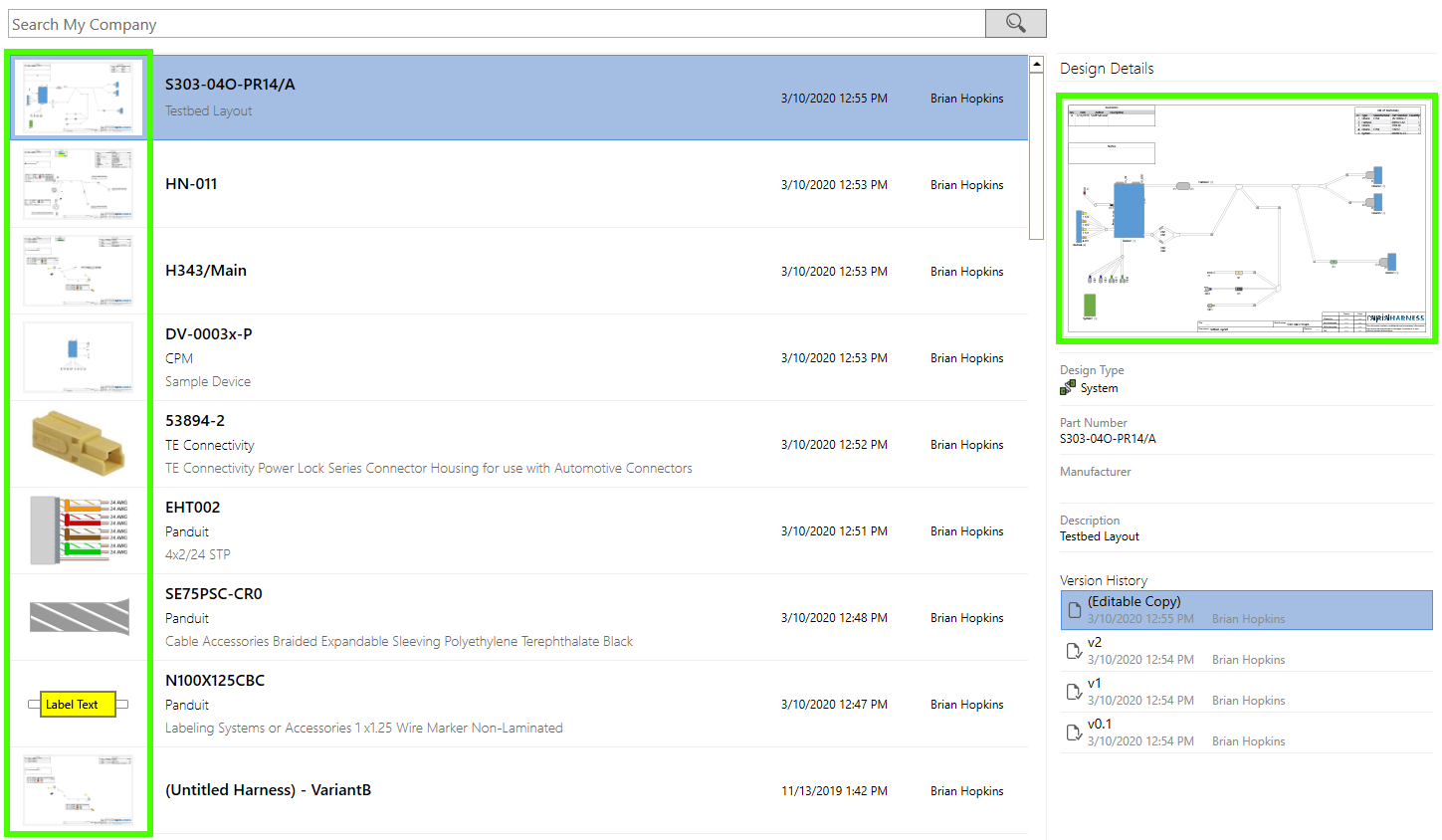 Preview Images Added to Open & Select Design views