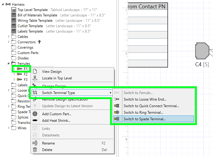 'Switch Terminal Type' added to Harnesses
