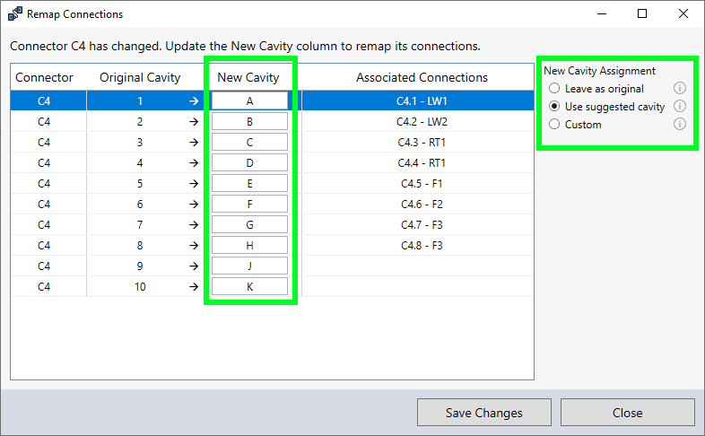 Remap Connector Connections
