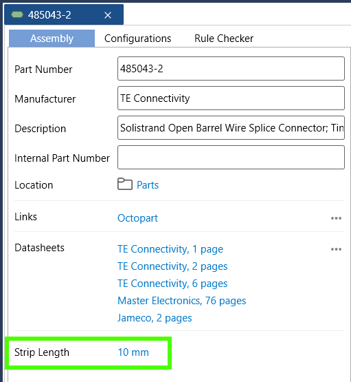 Strip Lengths Added to Splices