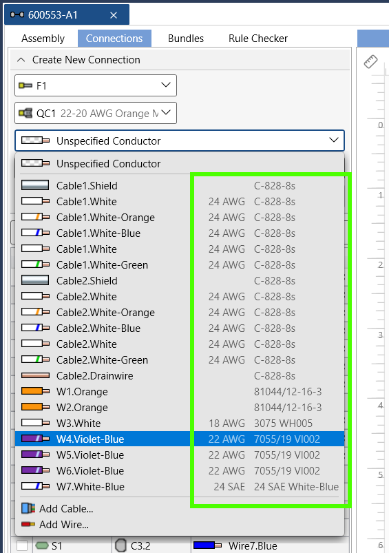 Improved Conductor Dropdown in Connections
