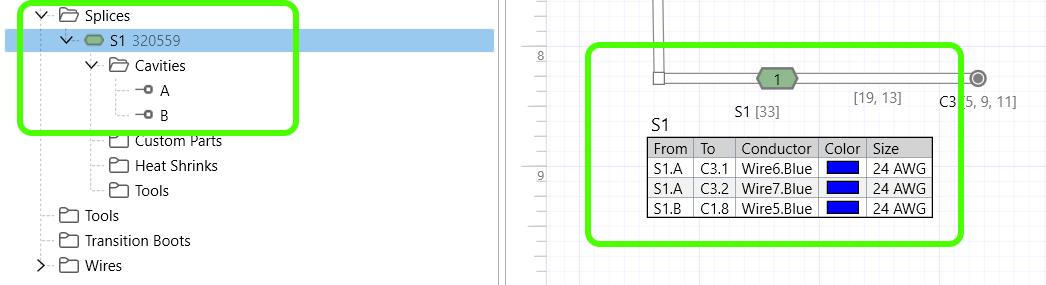 Splice Cavities Added