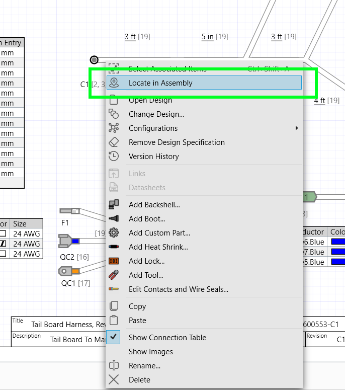 Locate in Assembly in the right-click menu